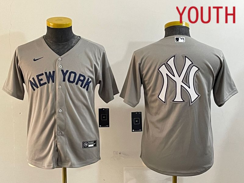 Youth New York Yankees Blank Grey Game 2024 Nike MLB Jersey style 121812